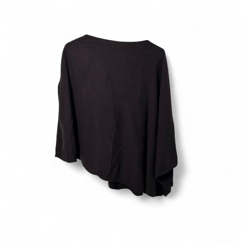 Nordstrom 100% Cashmere Asymmetric Poncho Brown Knit Wrap Bateau